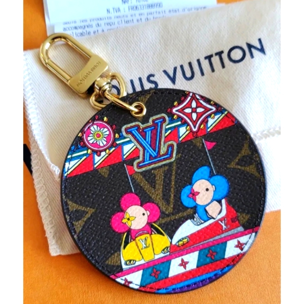 AUTH LOUIS VUITTON Vivienne Monogram Porte Cles-Illustre Bag Charm Key Holder